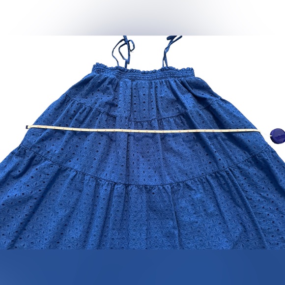 Crown & Ivy Colbaly Blue Mini Dress-Eyelet, Cottage, Coastal, Boho, Maximalist! - Picture 14 of 15